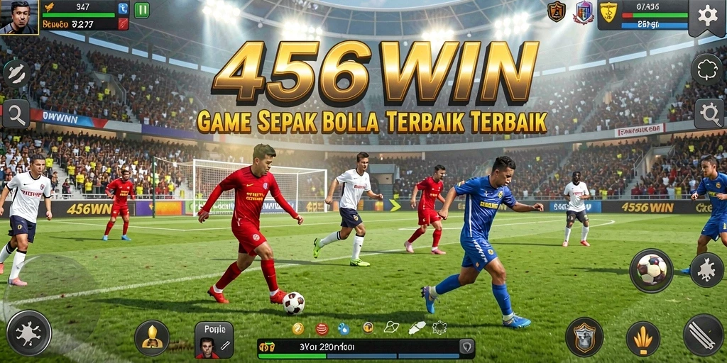 Tampilan screenshot permainan 456WIN yang menampilkan aksi sepak bola yang mendebarkan.