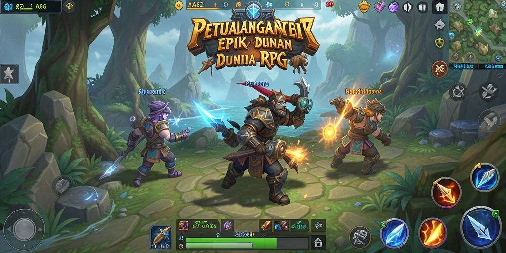 Tangkapan layar gameplay AA62 memperlihatkan aksi seru dan grafis menawan game RPG.