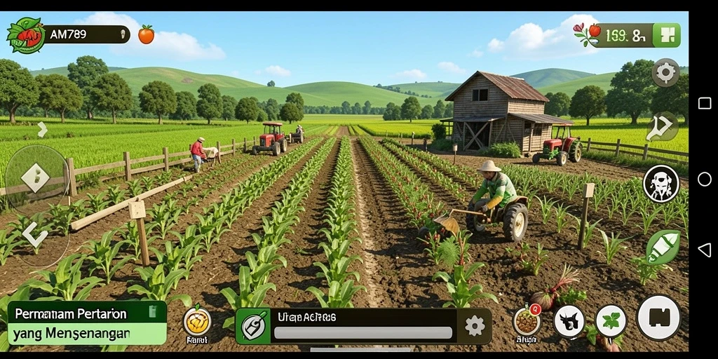 Tampilan gameplay <strong>AMS789</strong> yang menampilkan keindahan pertanian.