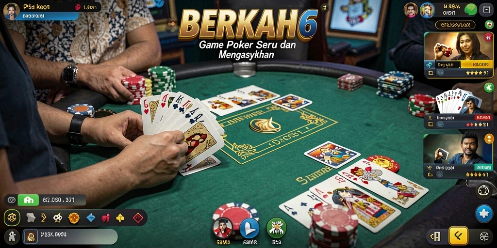 Tampilan gameplay Poker yang menarik dan interaktif.