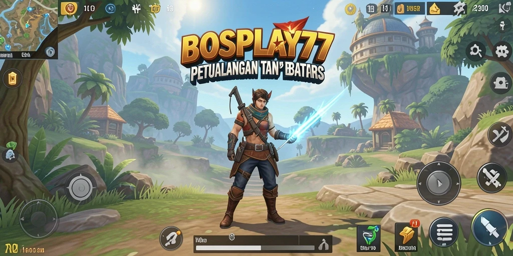 Screenshot gameplay seru dari BOSPLAY77 yang menunjukkan aksi eksplorasi Open World.