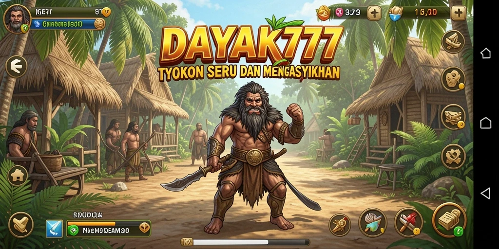 Screenshot utama DAYAK777 menampilkan aksi seru dalam menghadapi tantangan bisnis.