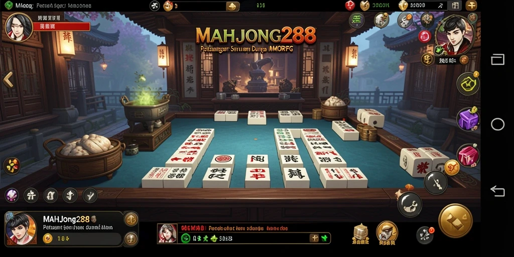 Screenshot MAHJONG288 menampilkan aksi seru dalam permainan MMORPG.