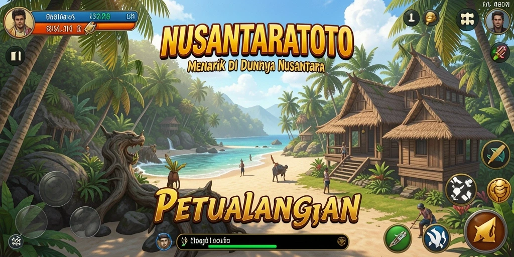 Tampilan gameplay seru NUSANTARATOTO dengan petualangan menarik di Nusantara.