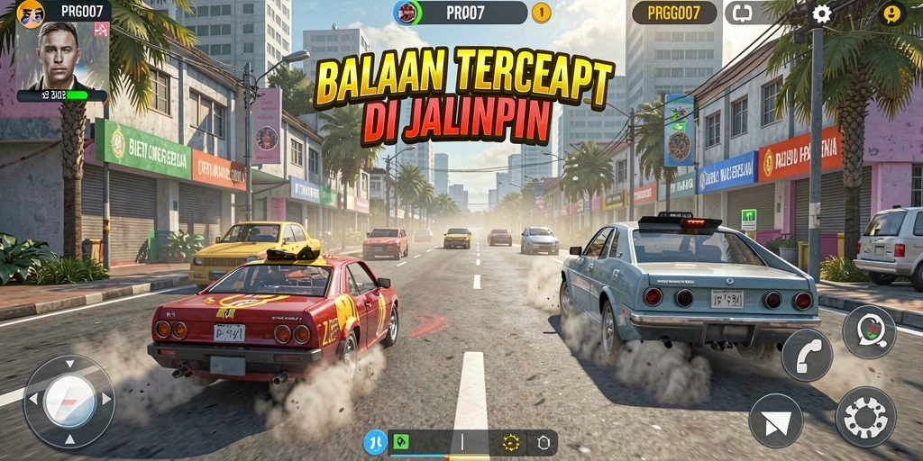 Tampilan gameplay Racing di PRG007 yang menegangkan dan mendebarkan.