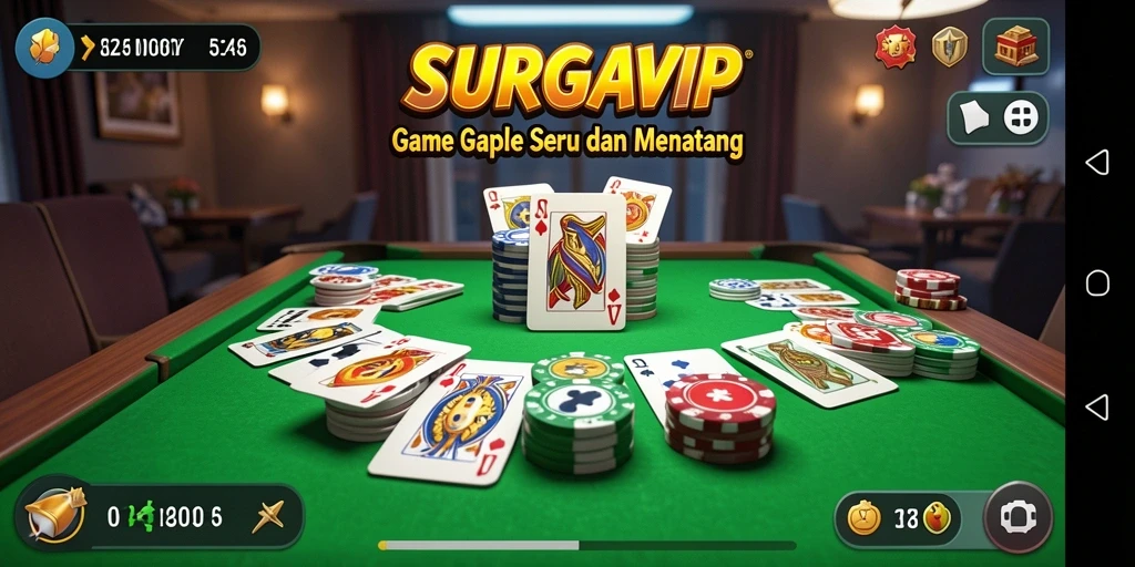 Tampilan screenshot permainan Gaple yang seru dan kompetitif.